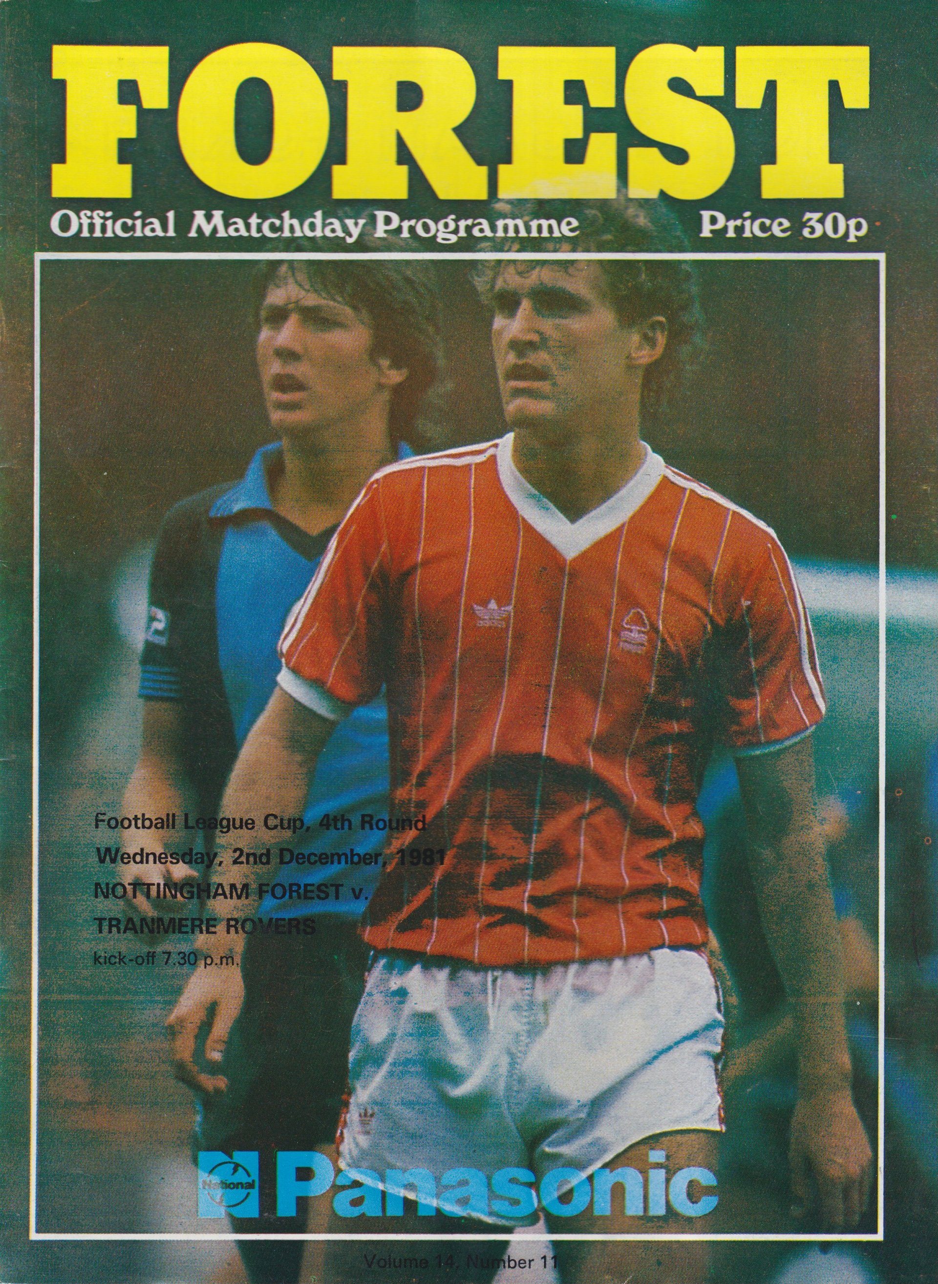 Nottingham Forest v Tranmere Rovers match programme